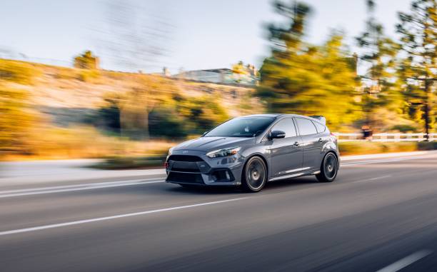 seattle, wa, usa january 22, 2023 grey ford focus rs parked showing the car
